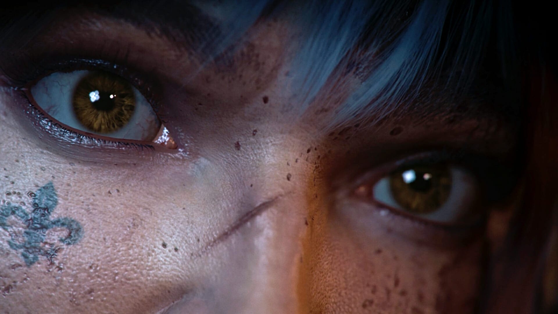 Close-up of a detailed eye with the reflection of a battle scene, accompanied by the text 'Pushing the Boundaries of Unreal, Warhammer Pariah Nexus'.